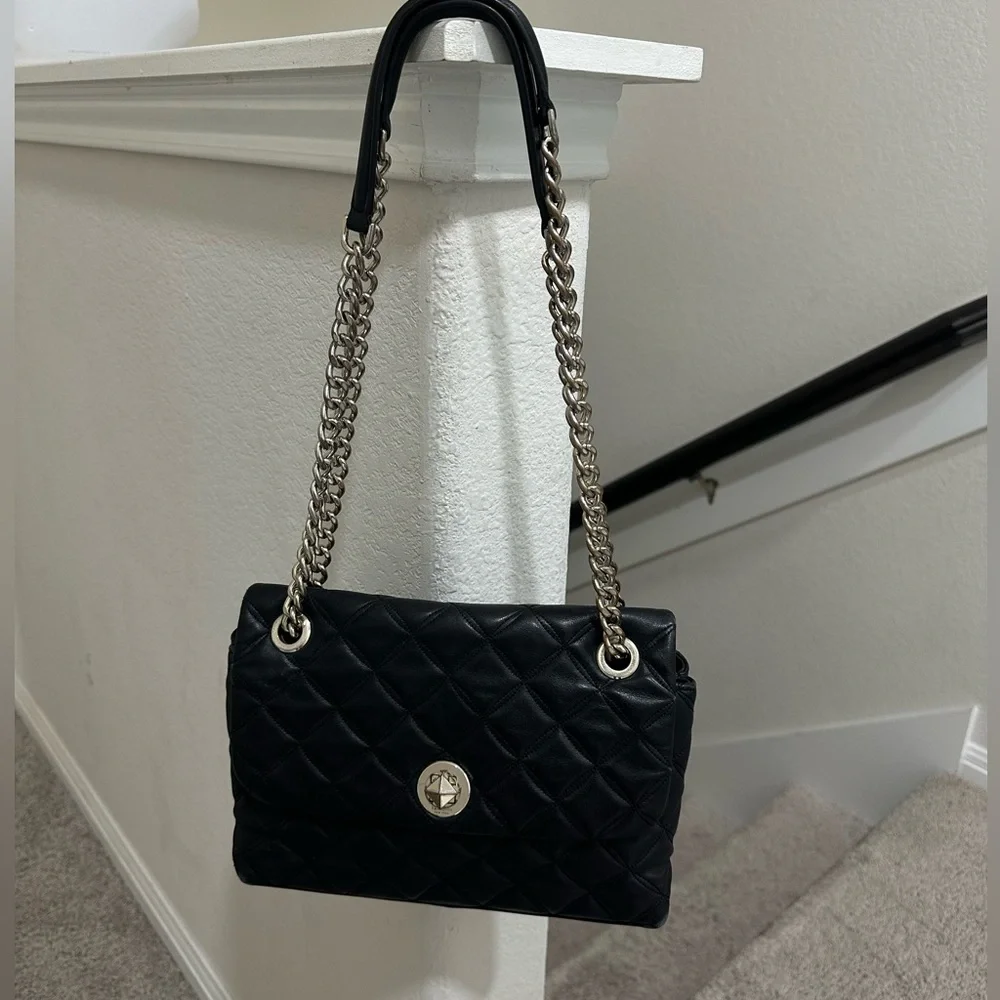 Kate Spade Black Natalia Quilted Leather Crossbody Bag